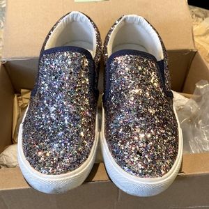 Crewcuts girls glitter slip ons